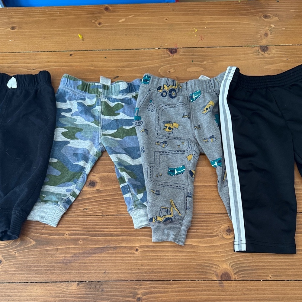 Carter's infant Black, Camo, Gray Construction Joggers‎ Set